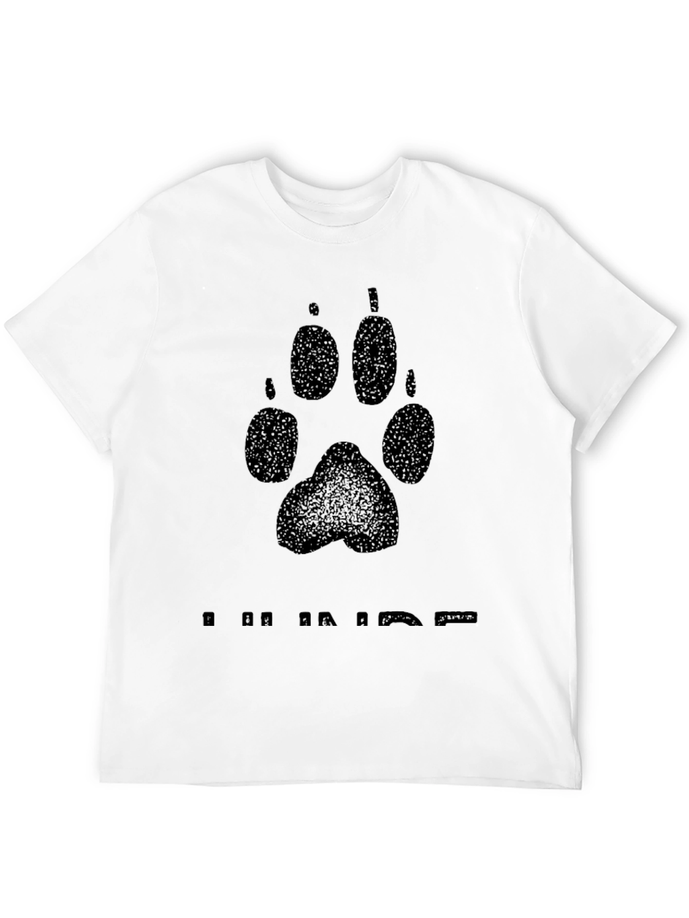 Black Wolf Paw Print Graphic Tee