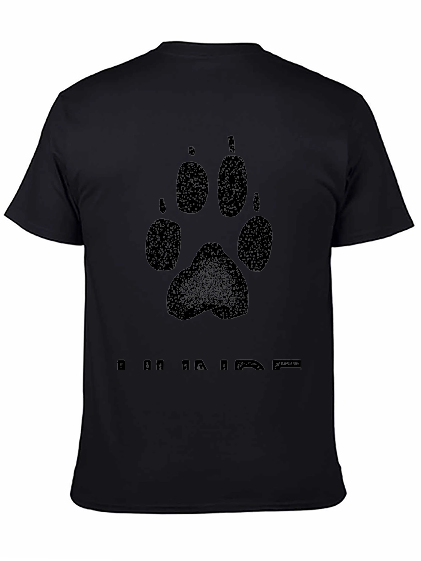 Black Wolf Paw Print Graphic Tee