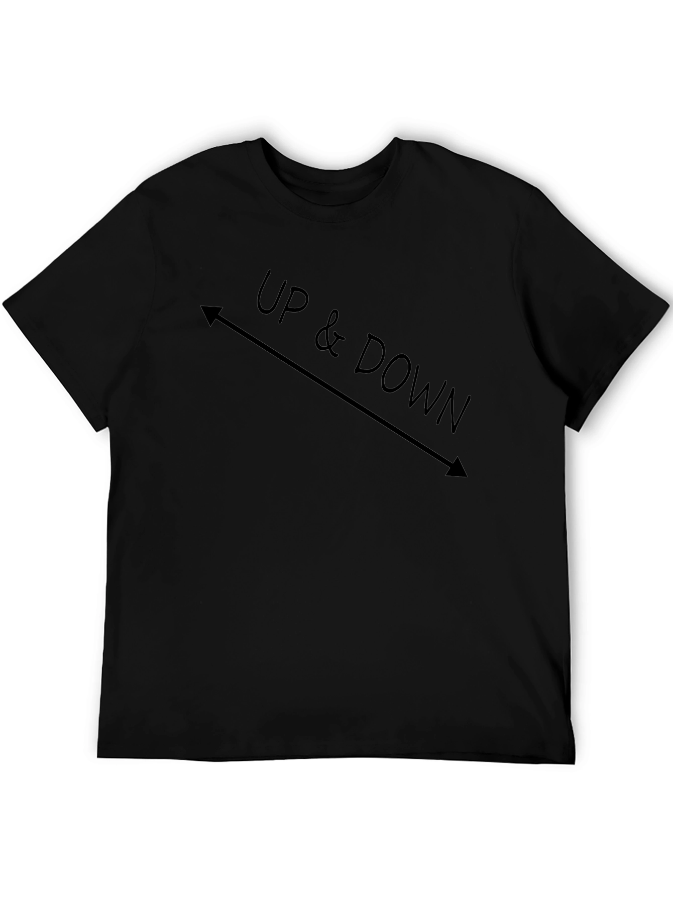 Up & Down Graphic Tee - Black Crew Neck