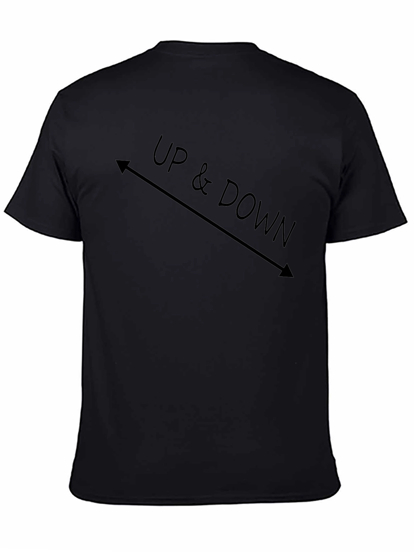 Up & Down Graphic Tee - Black Crew Neck