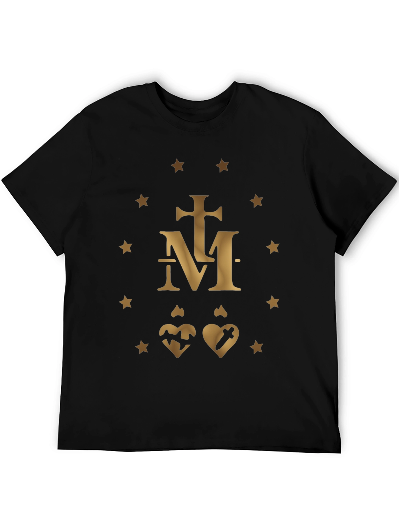 Religious Symbol Graphic Print Black T-Shirt