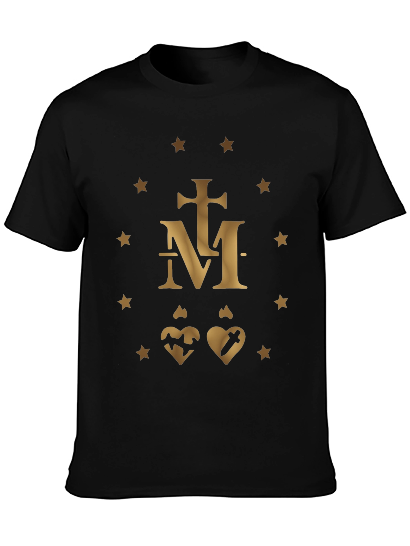 Religious Symbol Graphic Print Black T-Shirt