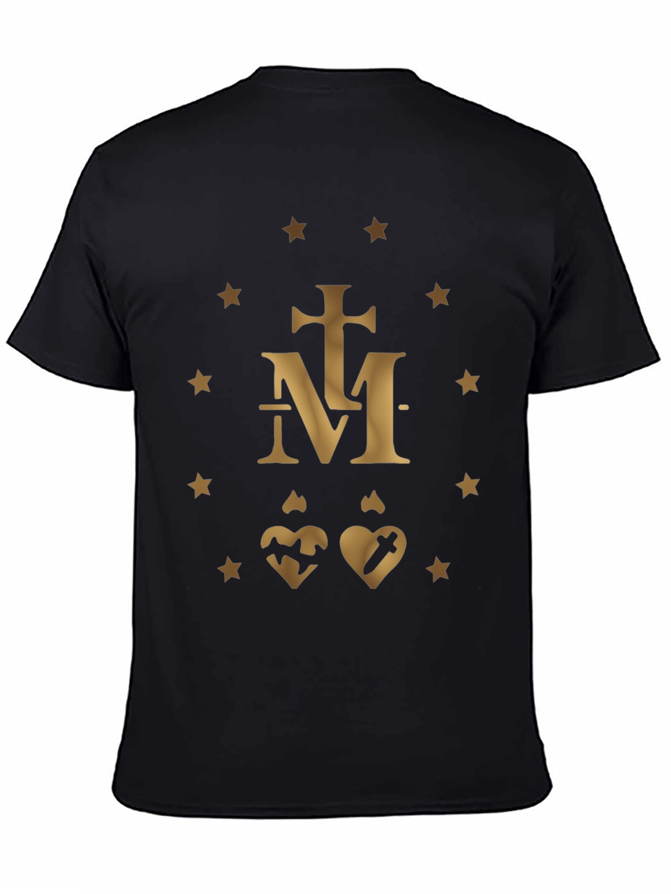 Religious Symbol Graphic Print Black T-Shirt