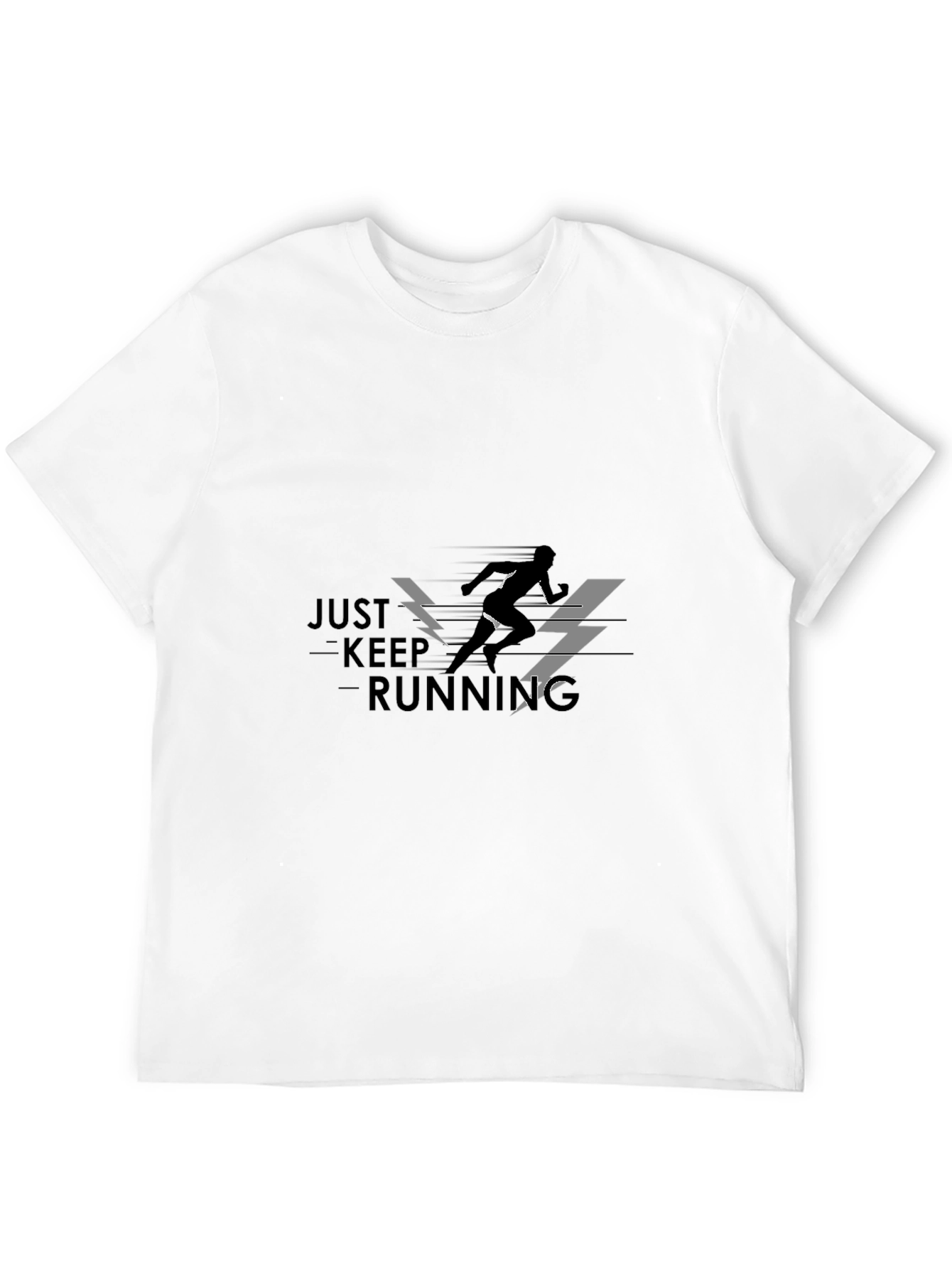 Just Keep Running Graphic Tee - Black