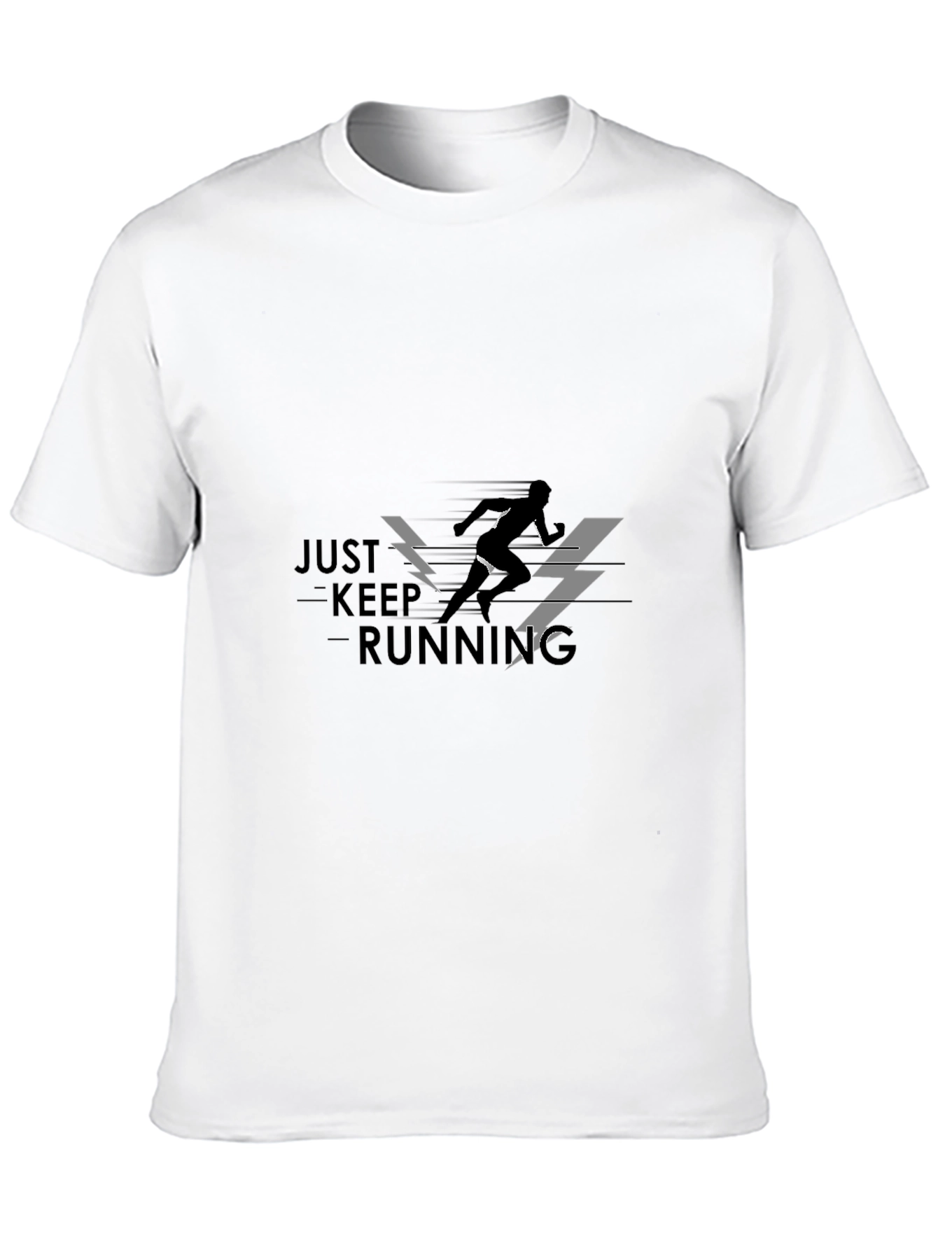 Just Keep Running Graphic Tee - Black