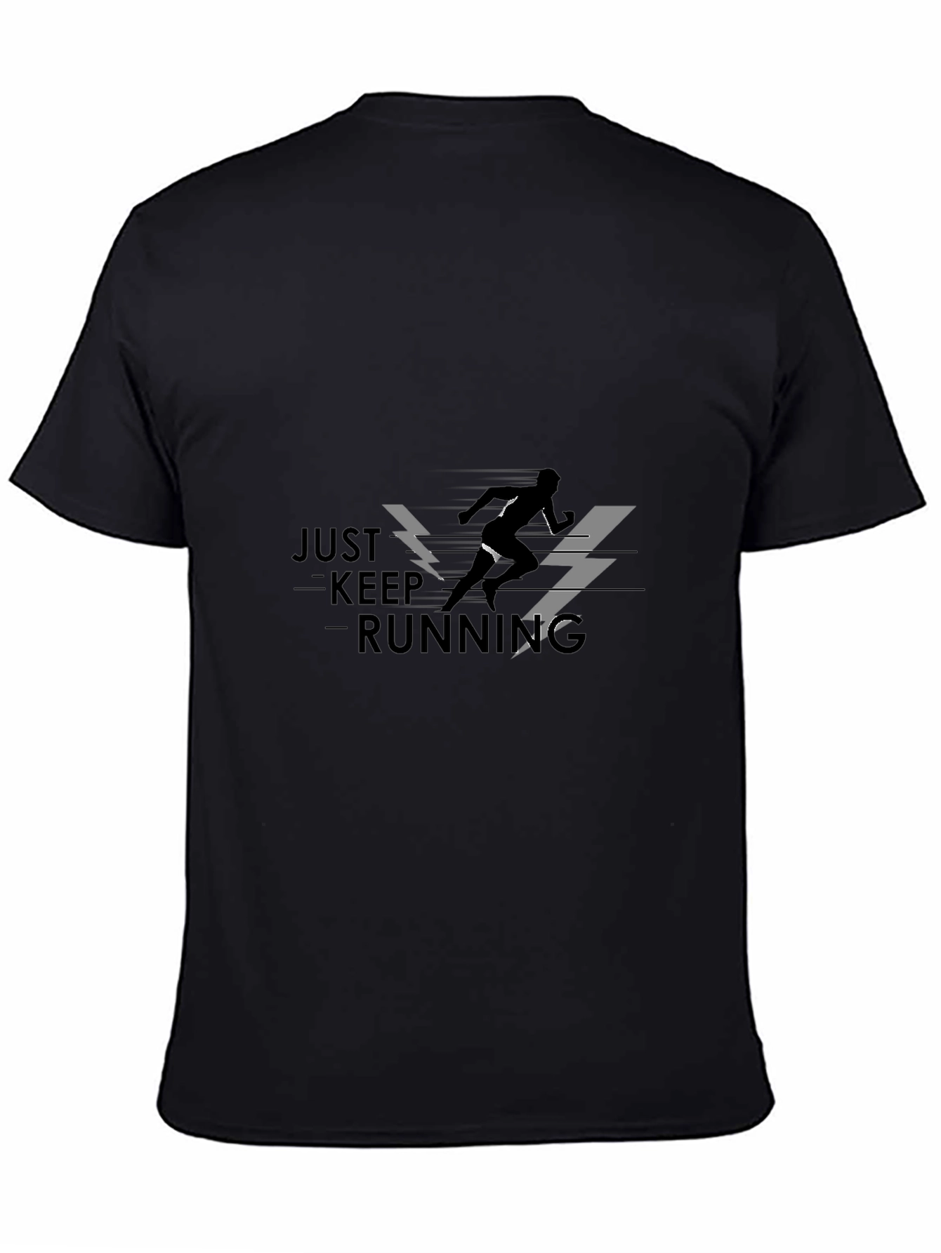 Just Keep Running Graphic Tee - Black