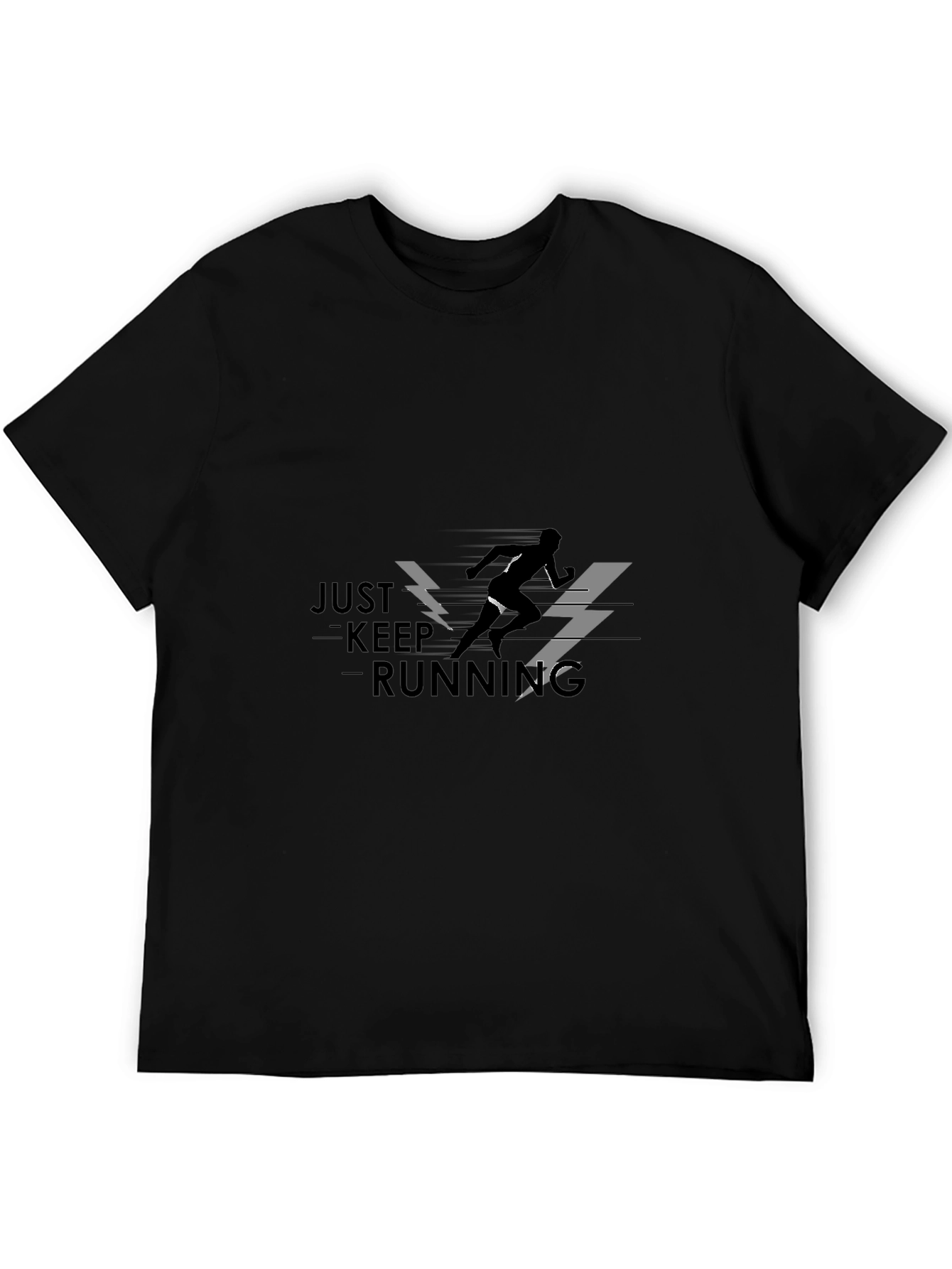 Just Keep Running Graphic Tee - Black