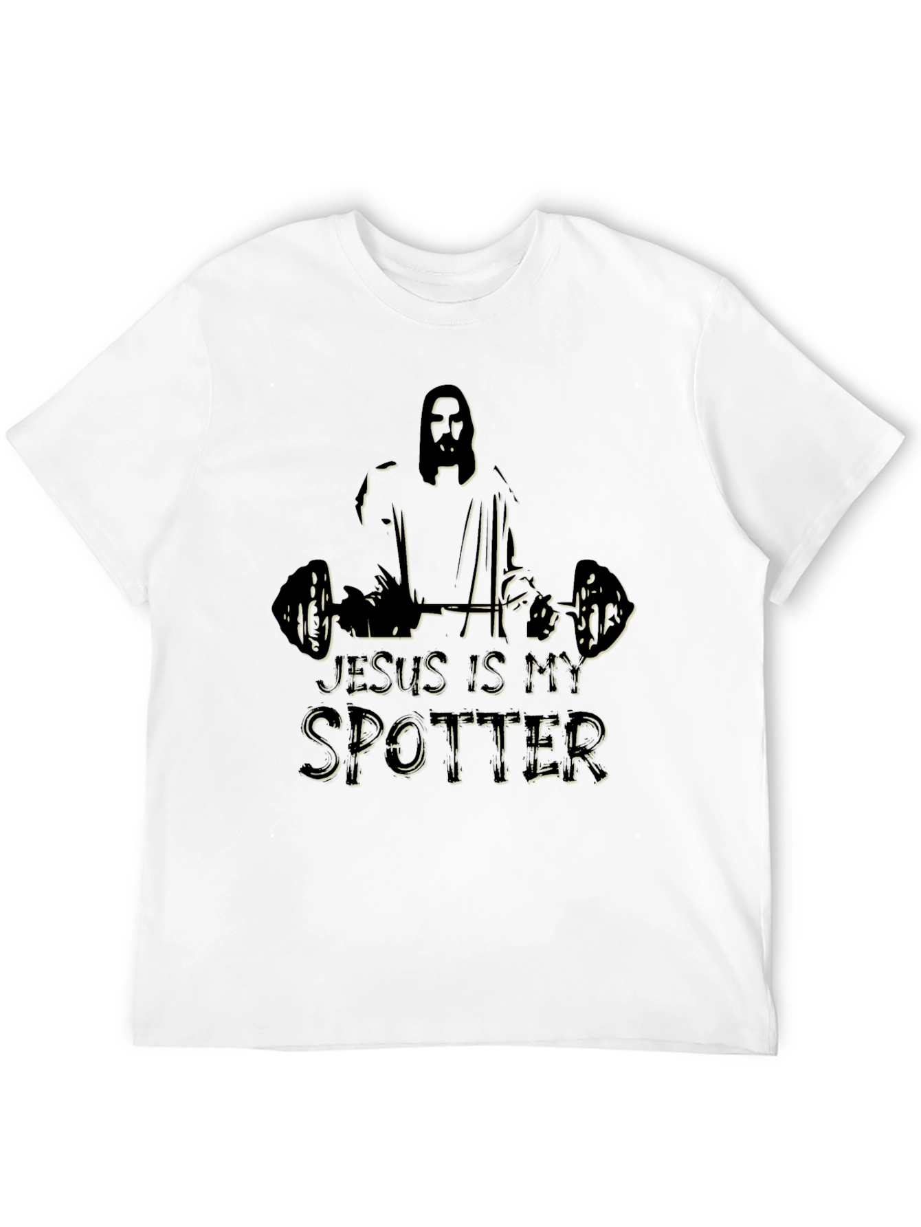 Jesus is My Spotter Black Graphic Tee