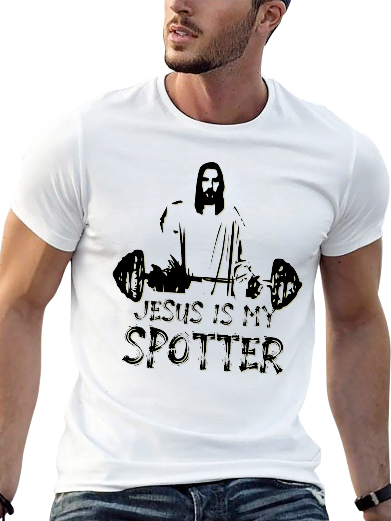 Jesus is My Spotter Black Graphic Tee