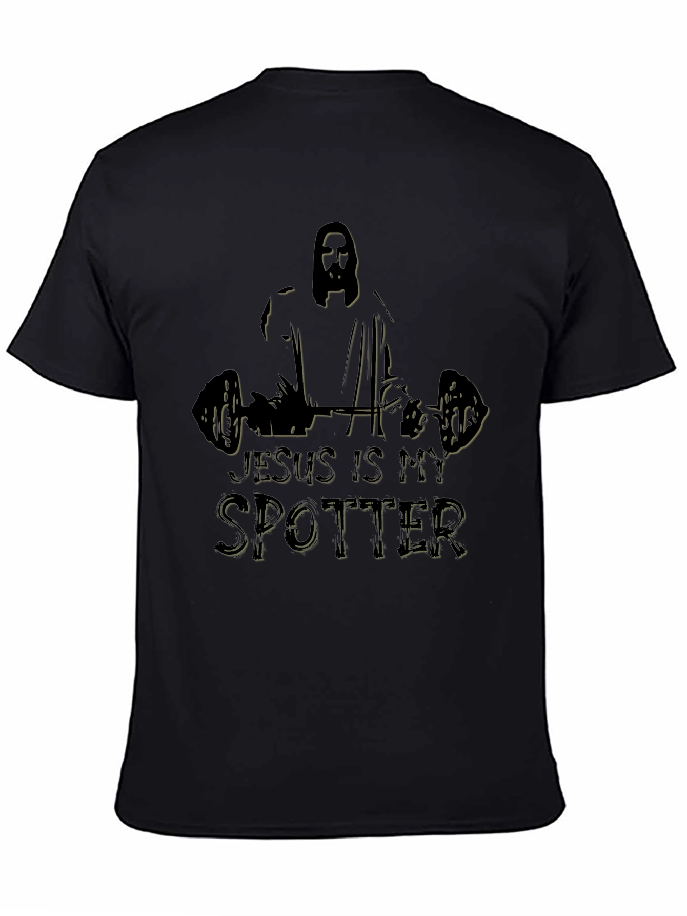 Jesus is My Spotter Black Graphic Tee