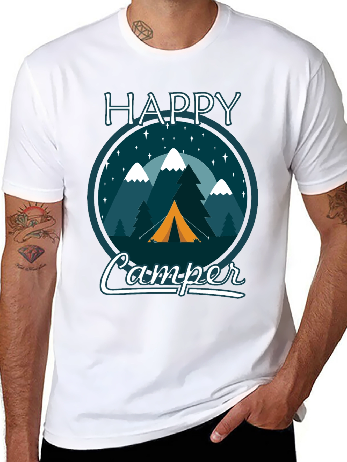 Happy Camper Graphic Tee - Outdoor Adventure Shirt