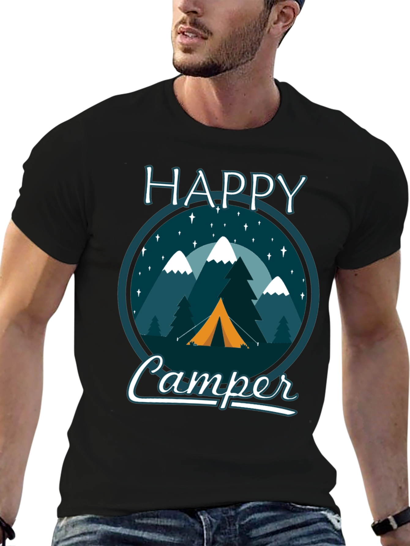 Happy Camper Graphic Tee - Outdoor Adventure Shirt