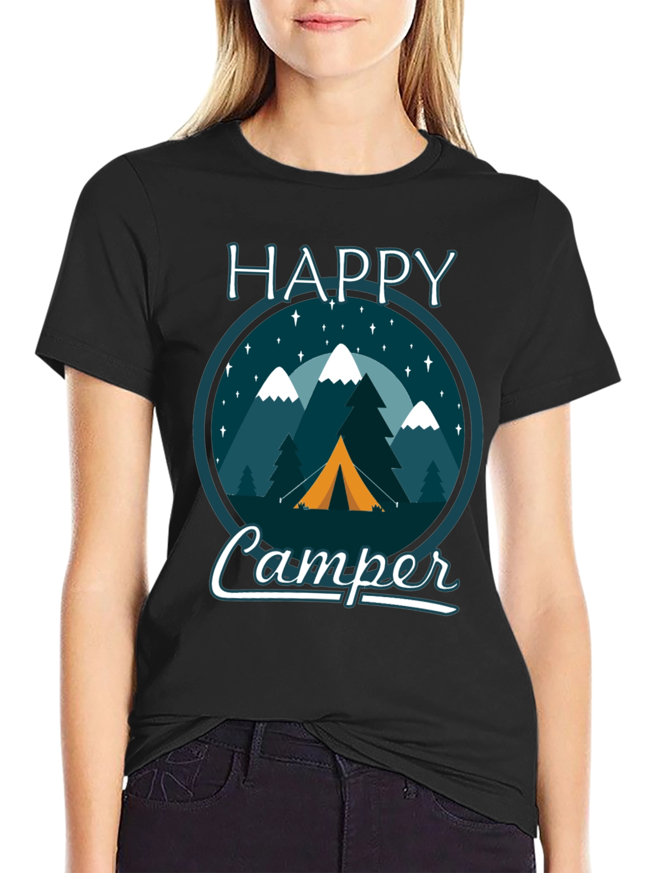 Happy Camper Graphic Tee - Outdoor Adventure Shirt