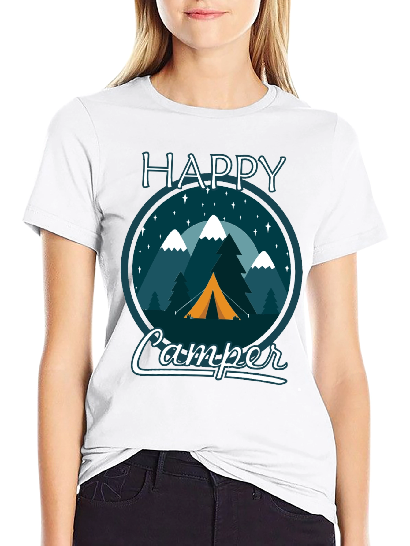 Happy Camper Graphic Tee - Outdoor Adventure Shirt