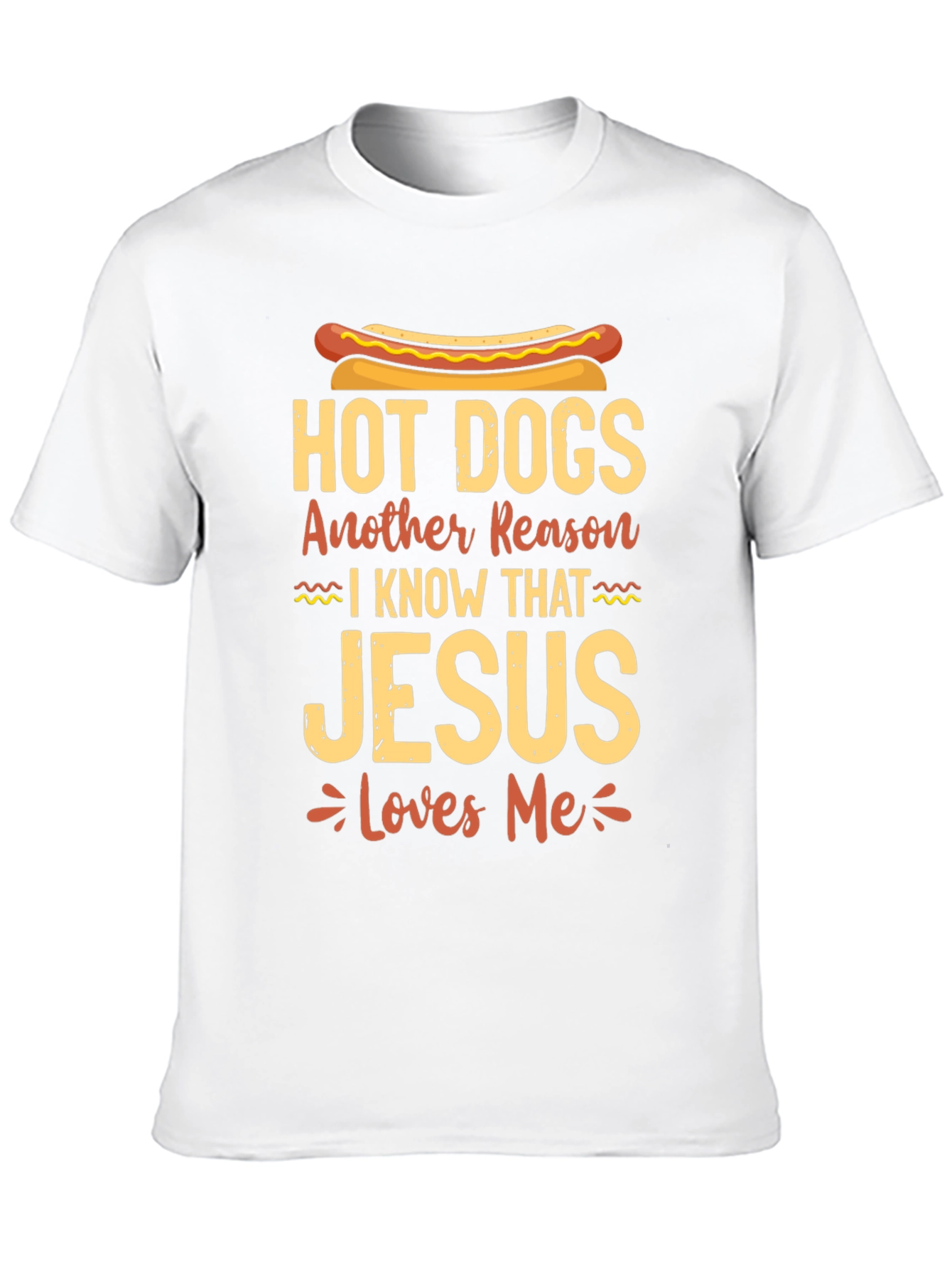 Hot Dogs Jesus Loves Me Black T-Shirt