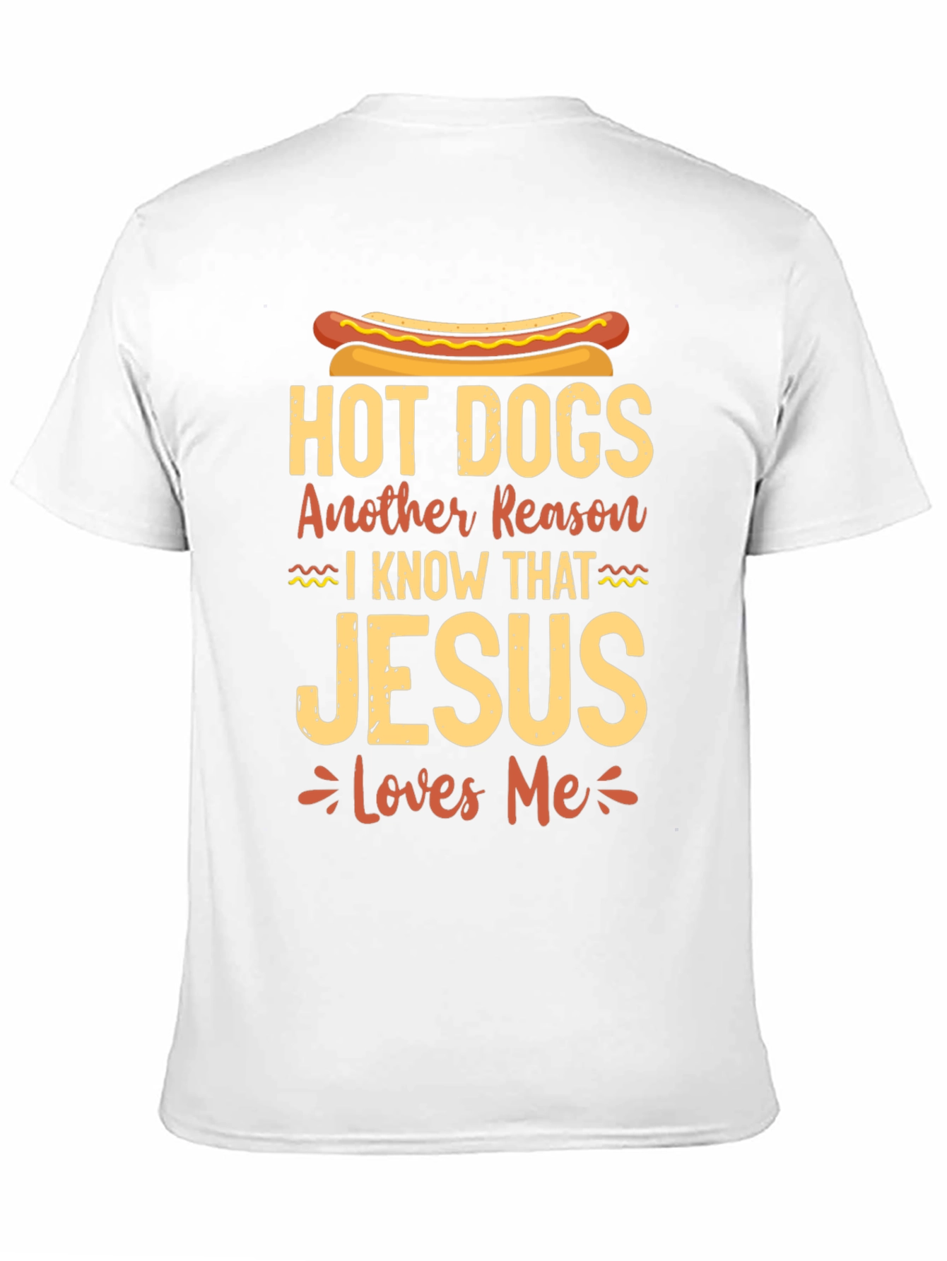 Hot Dogs Jesus Loves Me Black T-Shirt