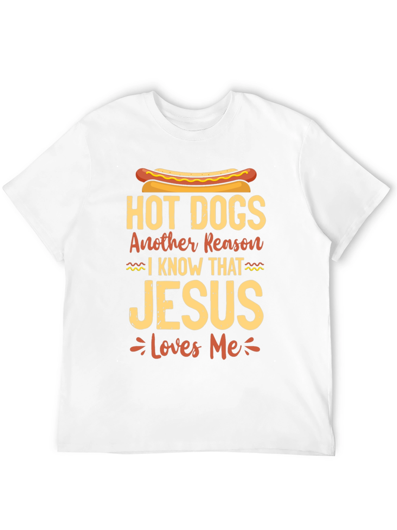 Hot Dogs Jesus Loves Me Black T-Shirt