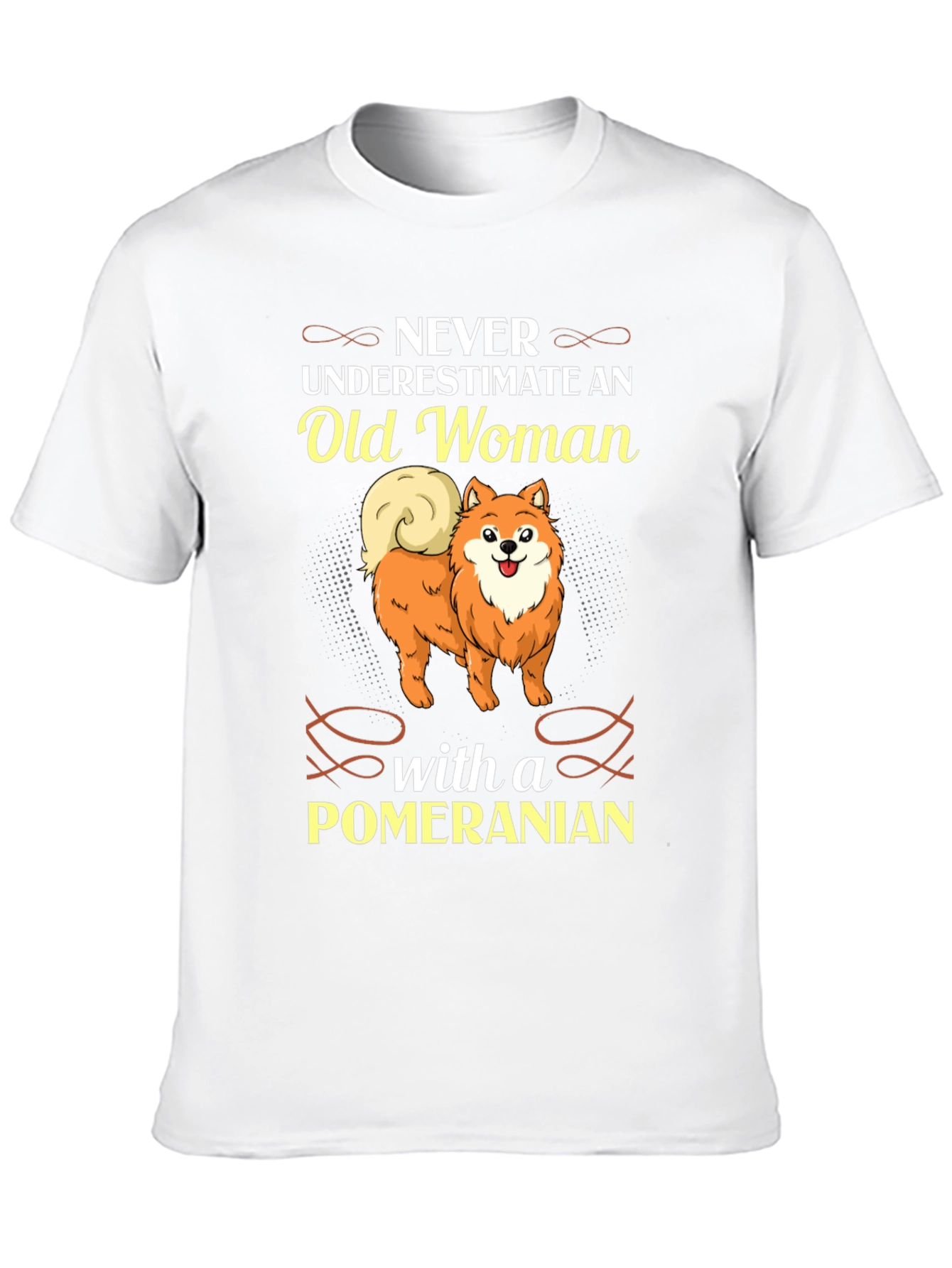 Never Underestimate Old Woman with Pomeranian Black T-Shirt