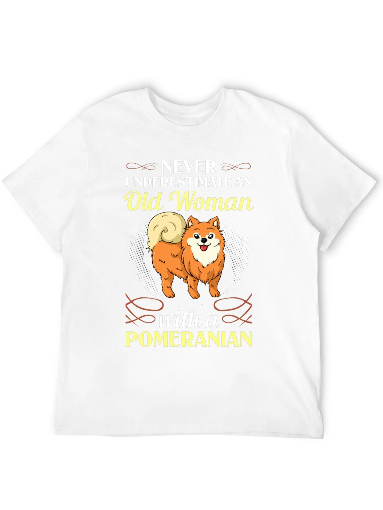 Never Underestimate Old Woman with Pomeranian Black T-Shirt