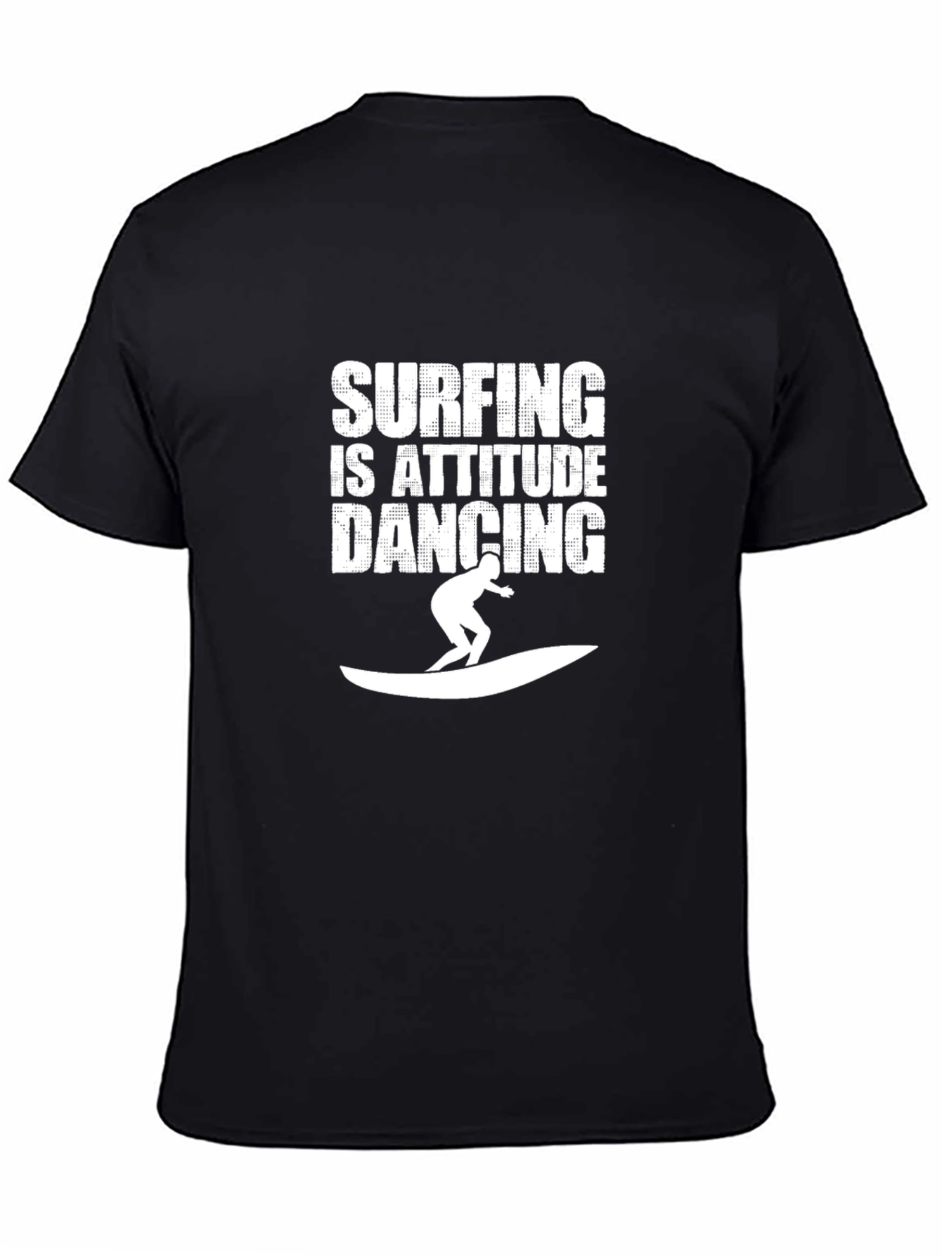 Surfing Attitude Dancing Black Graphic Tee