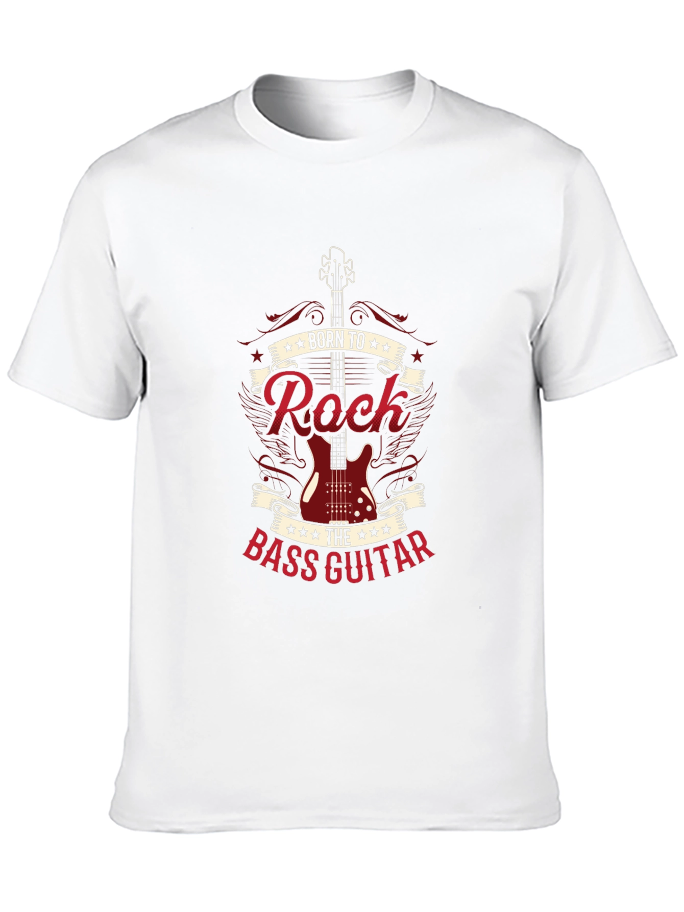 Born to Rock Bass Guitar Black T-Shirt