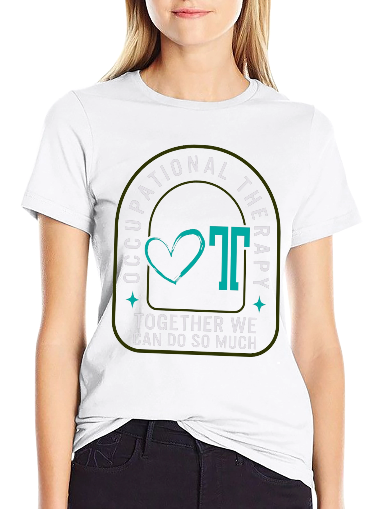 Occupational Therapy Graphic Tee - Teal Heart Design