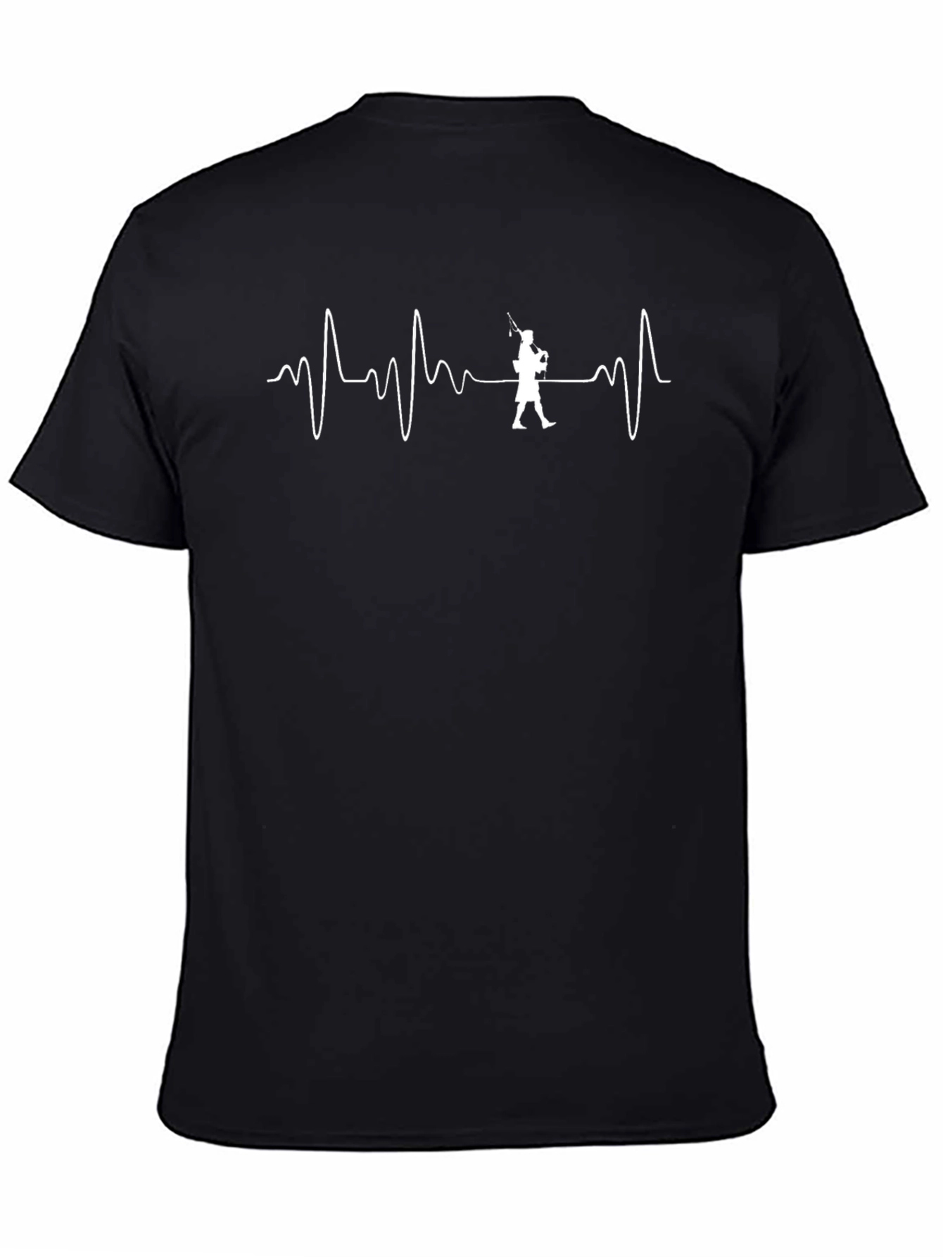 Fisherman Heartbeat T-Shirt - Black