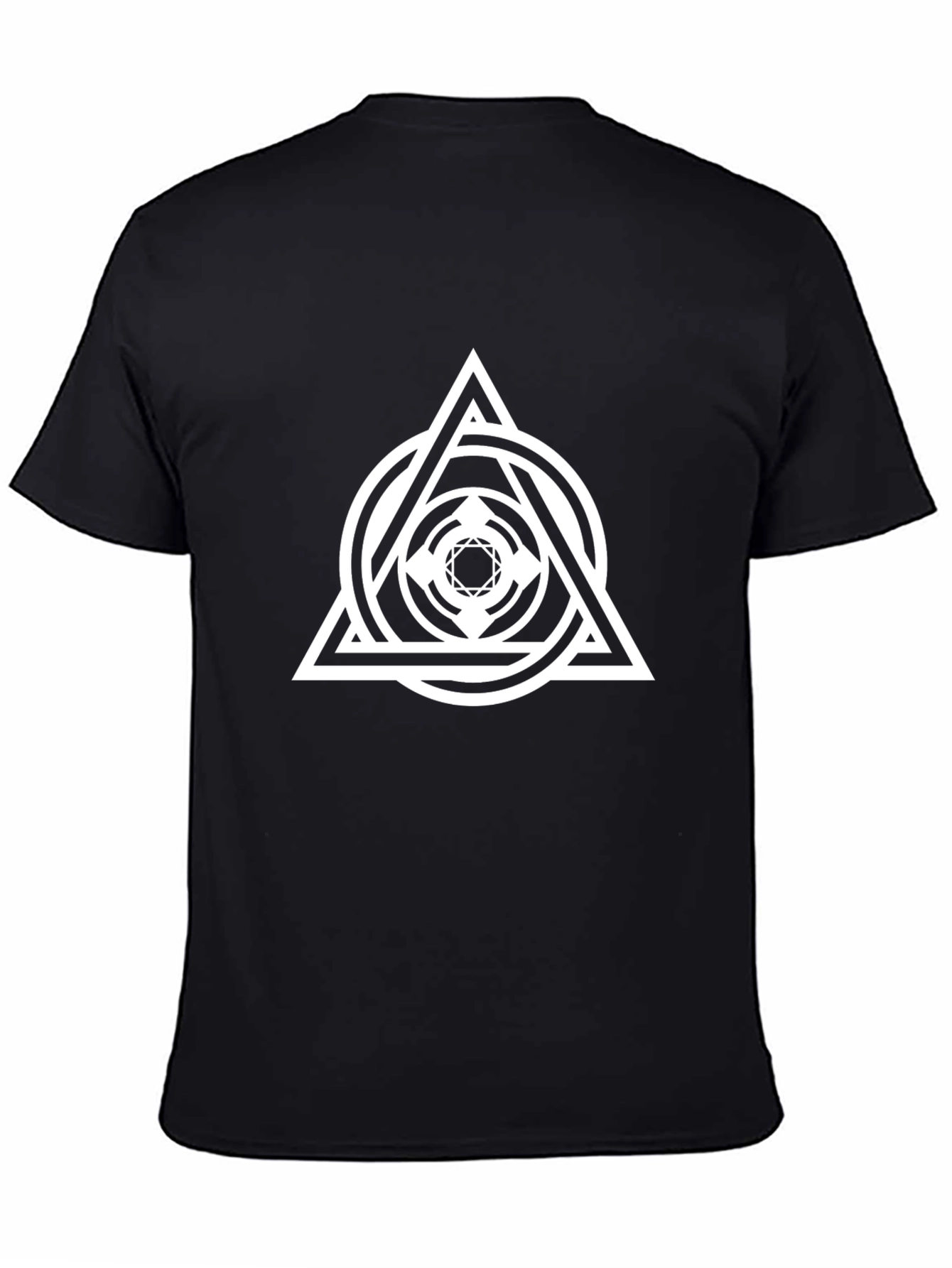 Geometric Triangle Graphic Black T-Shirt