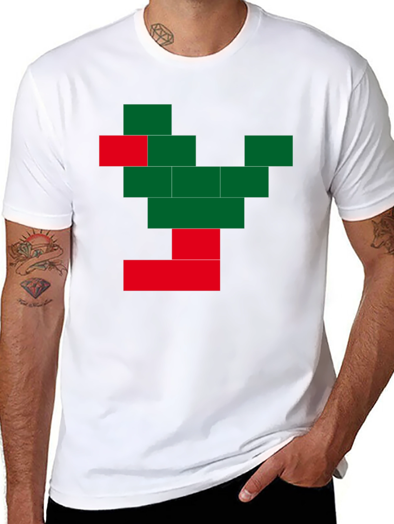 Pixel Tree Graphic Black T-Shirt
