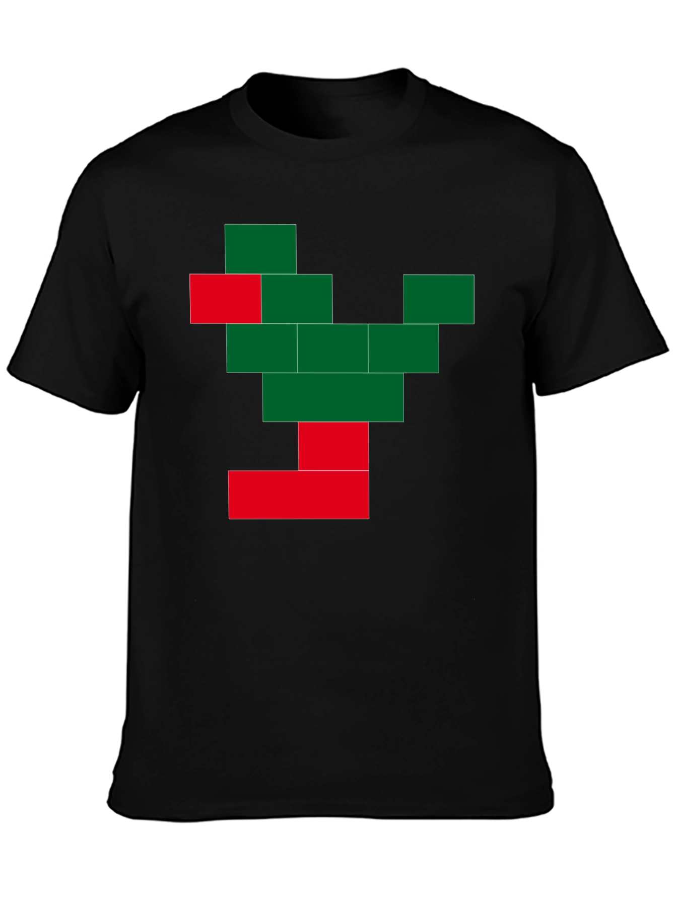 Pixel Tree Graphic Black T-Shirt
