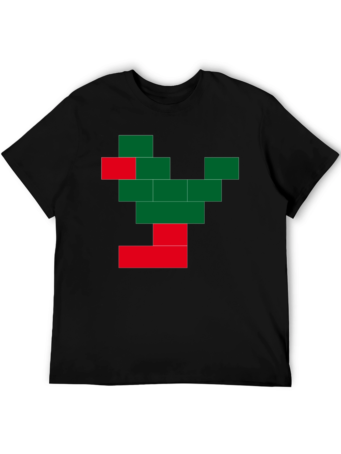 Pixel Tree Graphic Black T-Shirt