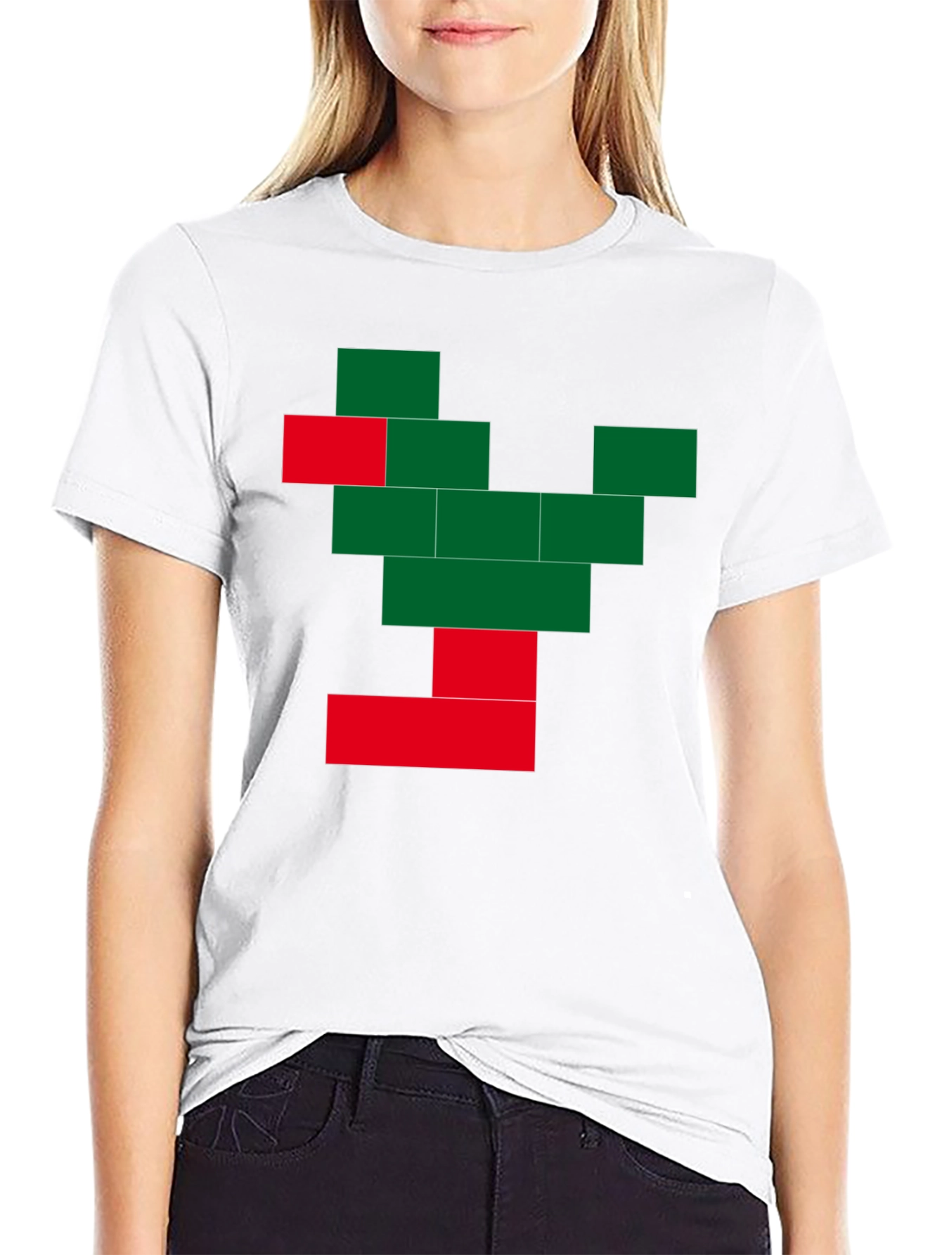 Pixel Tree Graphic Black T-Shirt