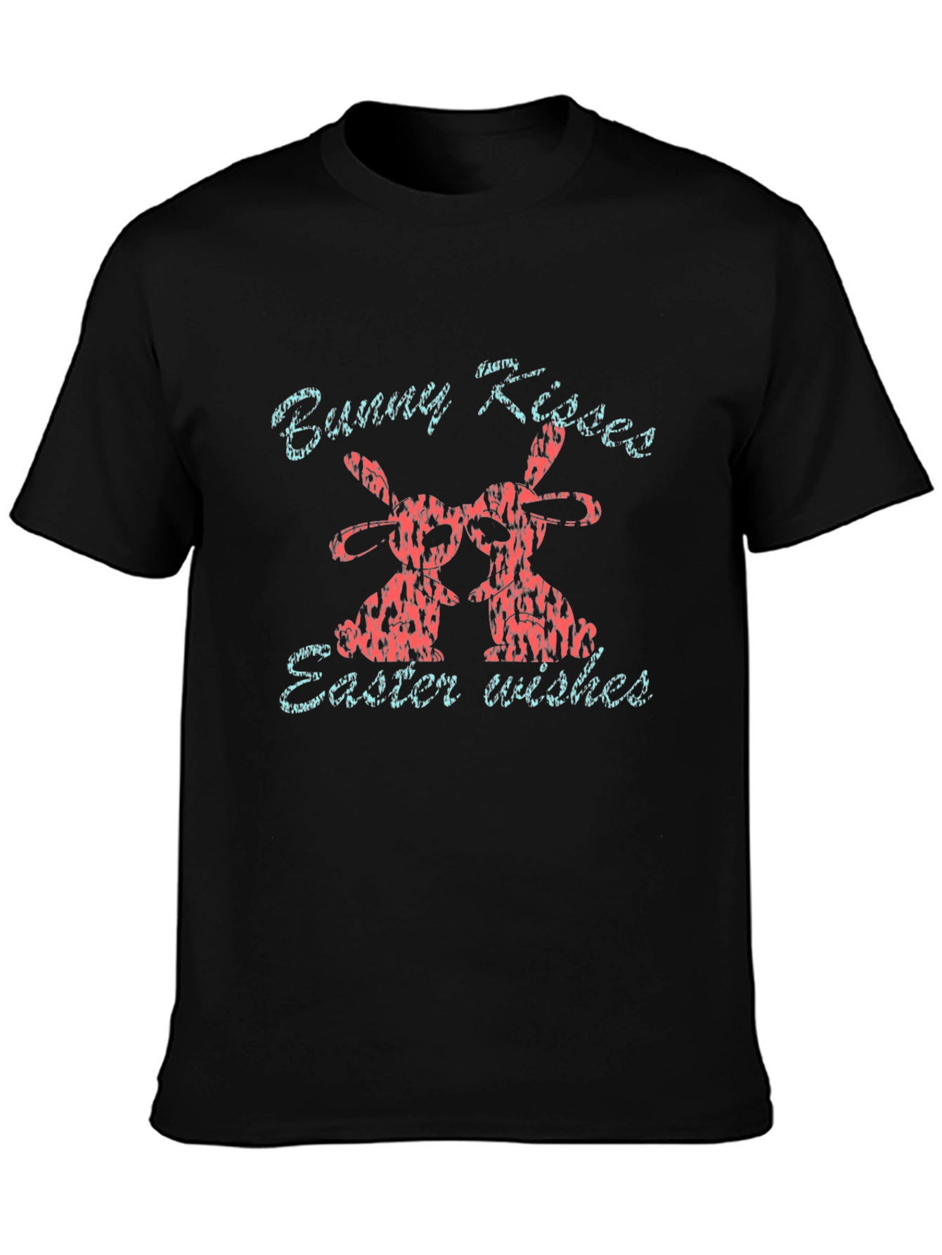 Bunny Kisses Easter Wishes Graphic T-Shirt
