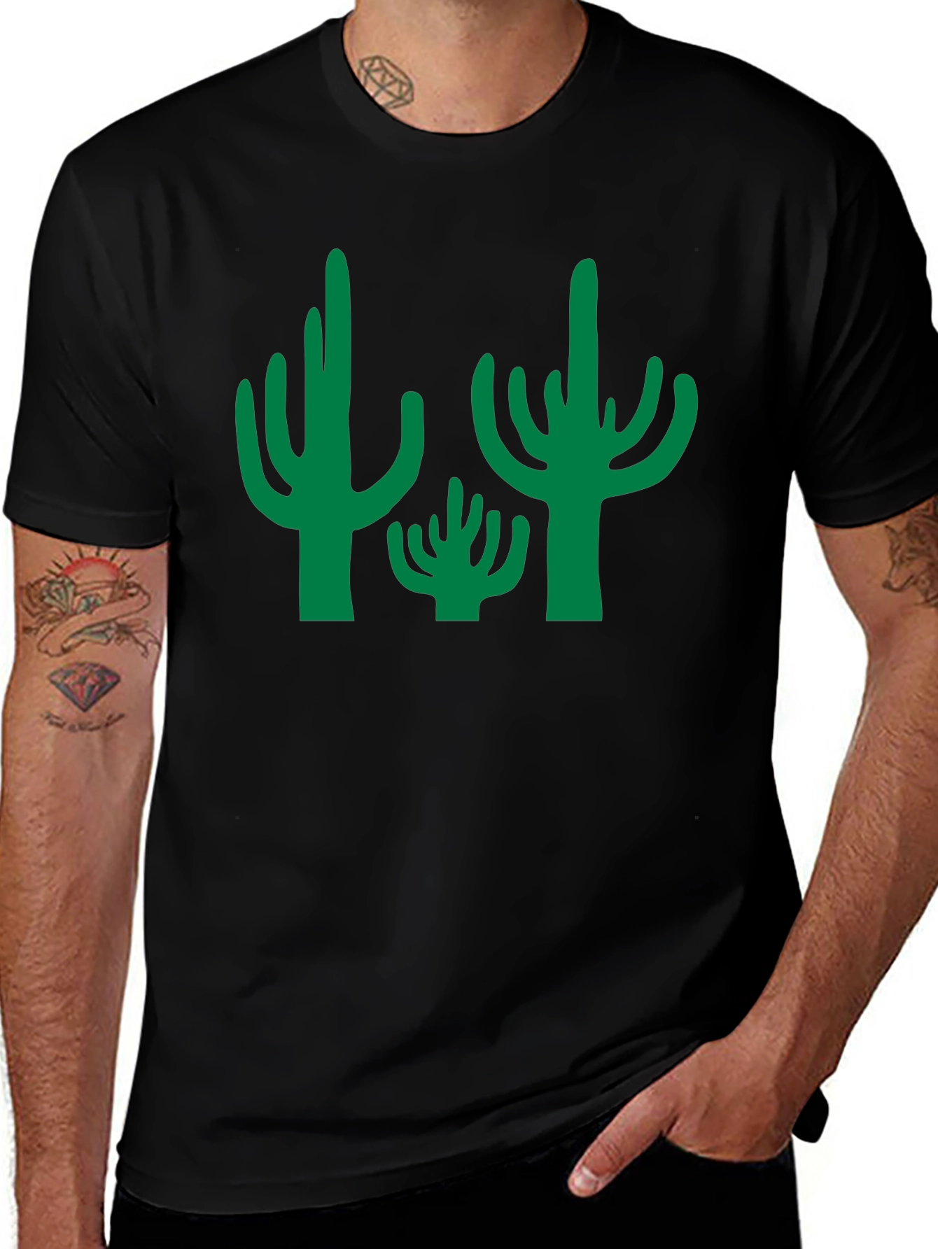 Cactus Graphic Tee - Desert Style Black T-Shirt