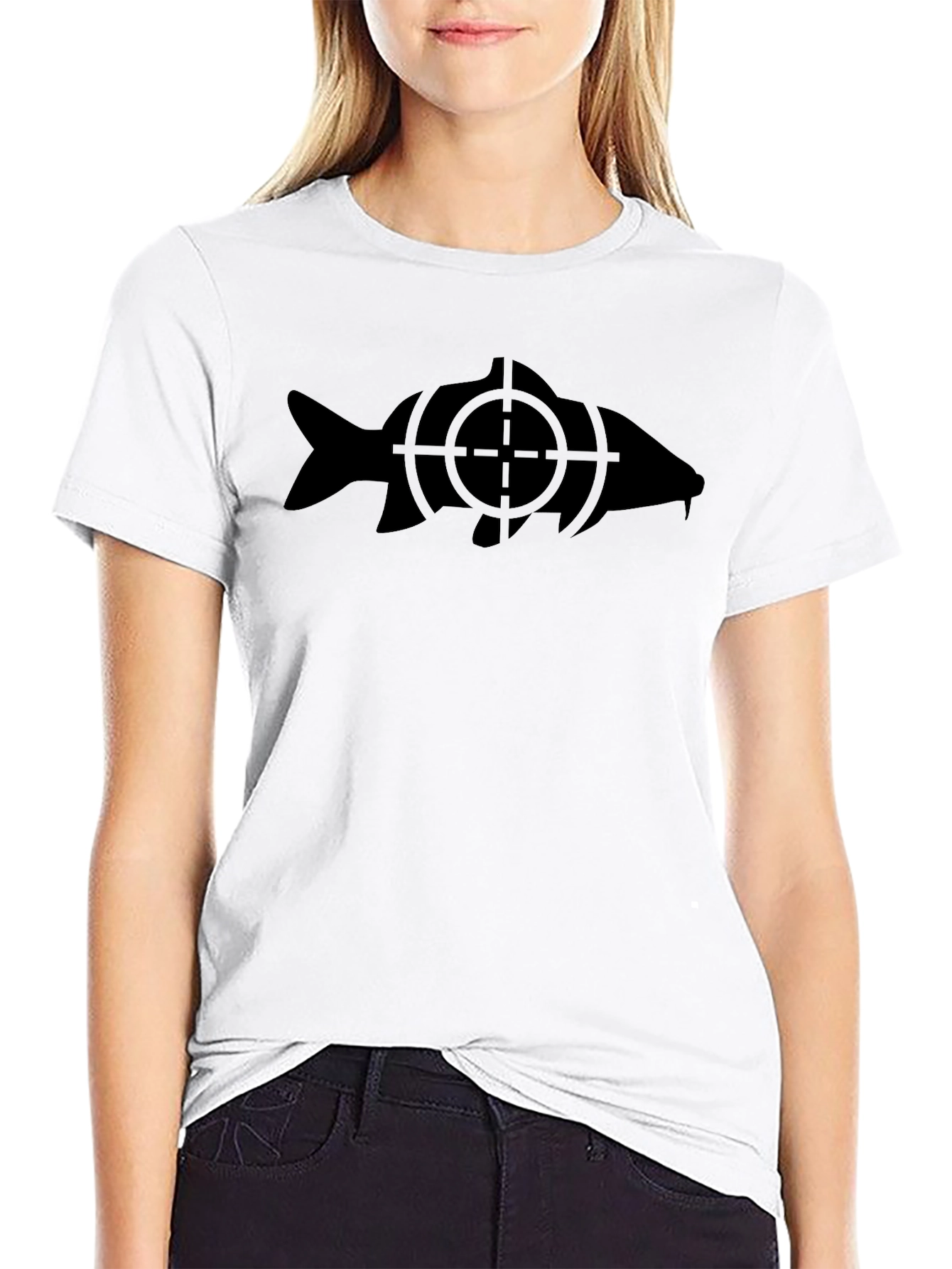 Target Fish Graphic Black T-Shirt - Carp Angler Tee
