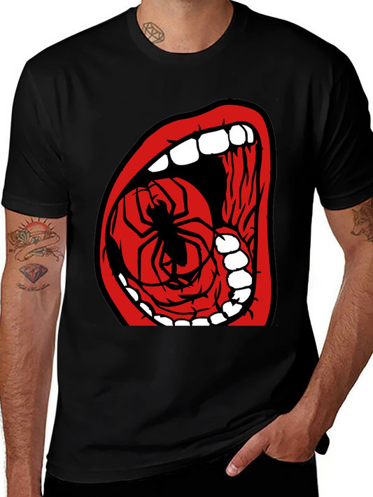 Spider Mouth Graphic Tee - Black Cotton