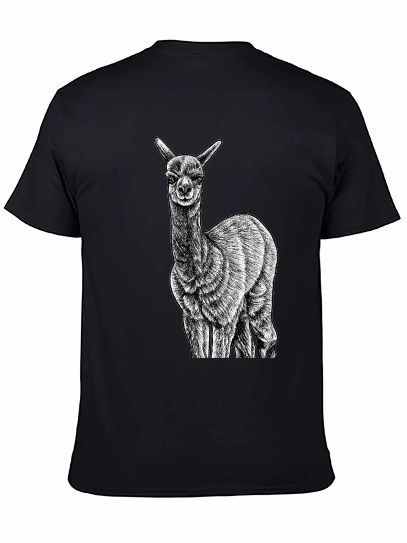 Alpaca Graphic Tee - Black Cotton T-Shirt