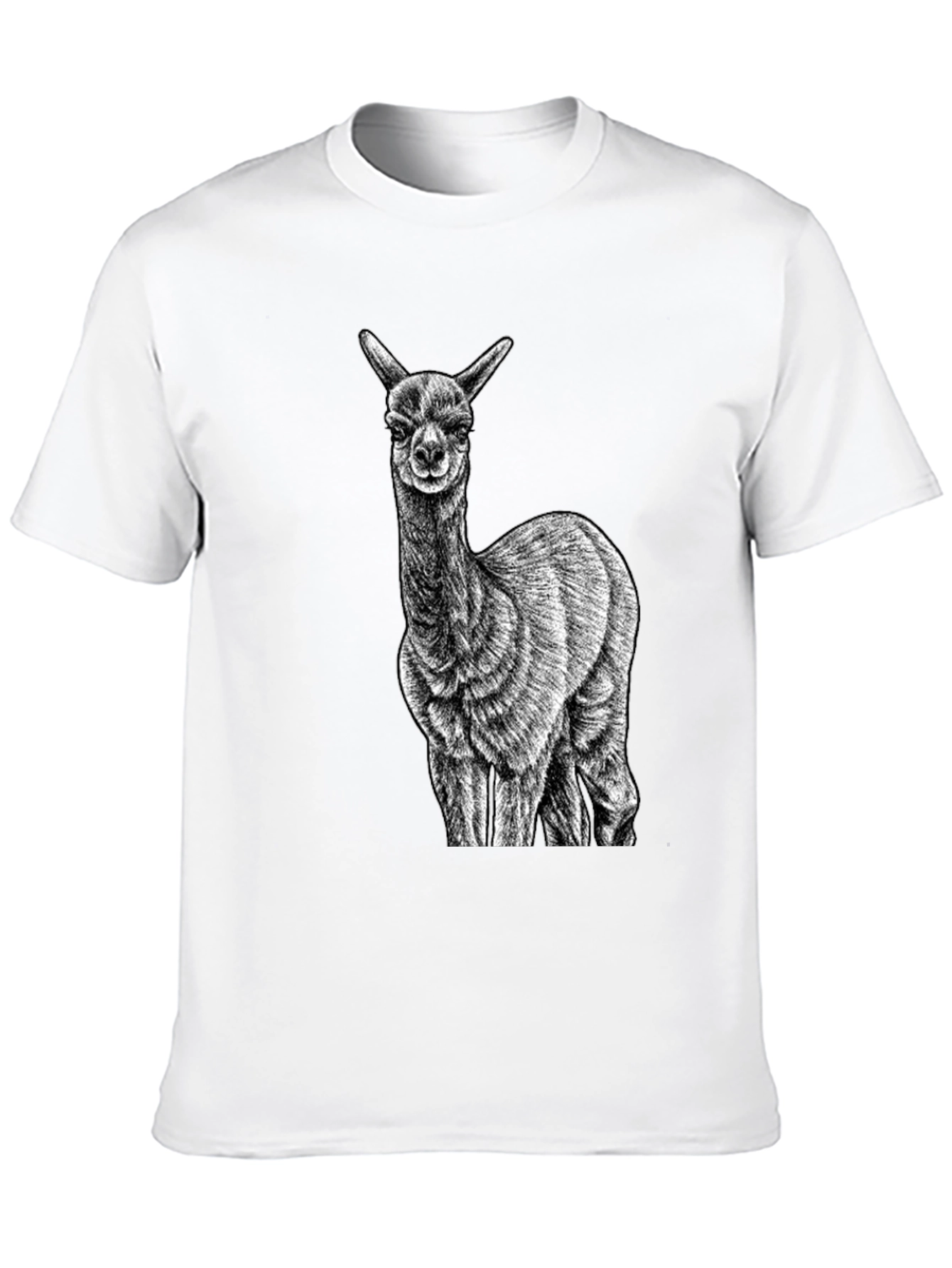 Alpaca Graphic Tee - Black Cotton T-Shirt