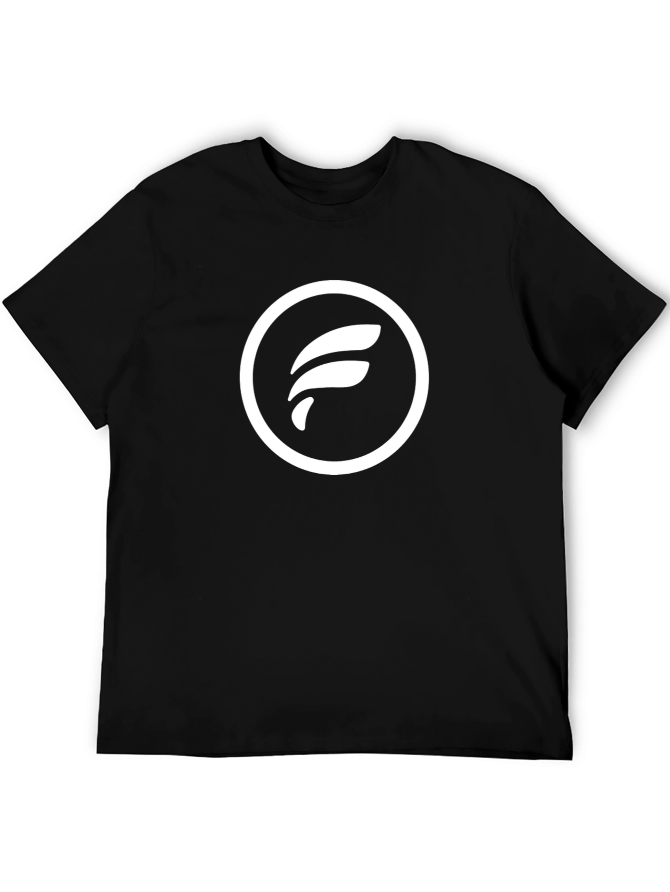 Black T-Shirt with White Circle Logo
