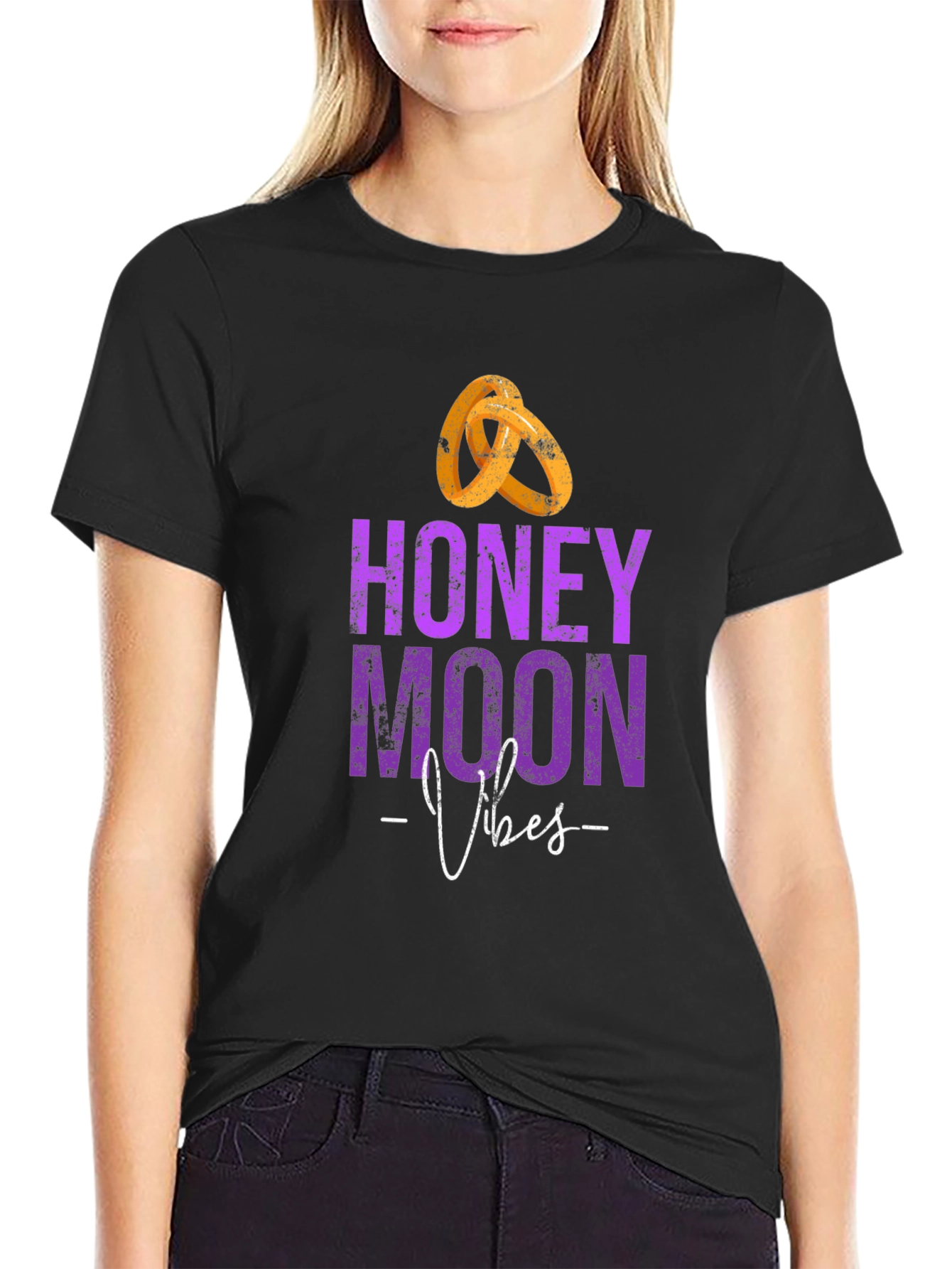 Honeymoon Vibes Black T-Shirt
