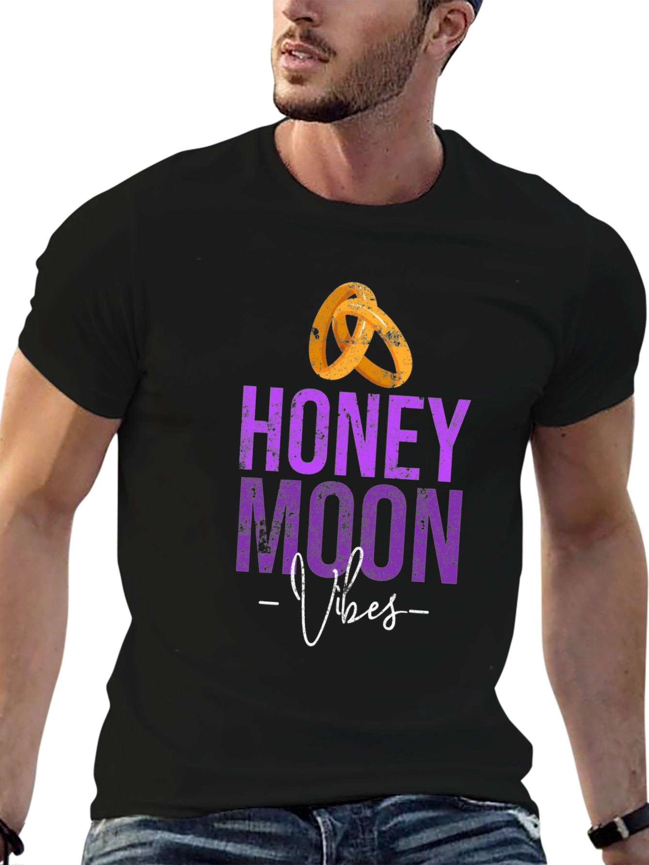 Honeymoon Vibes Black T-Shirt