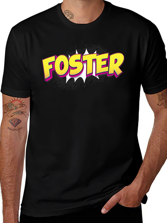 Foster Comic Style T-Shirt - Black Cotton Tee