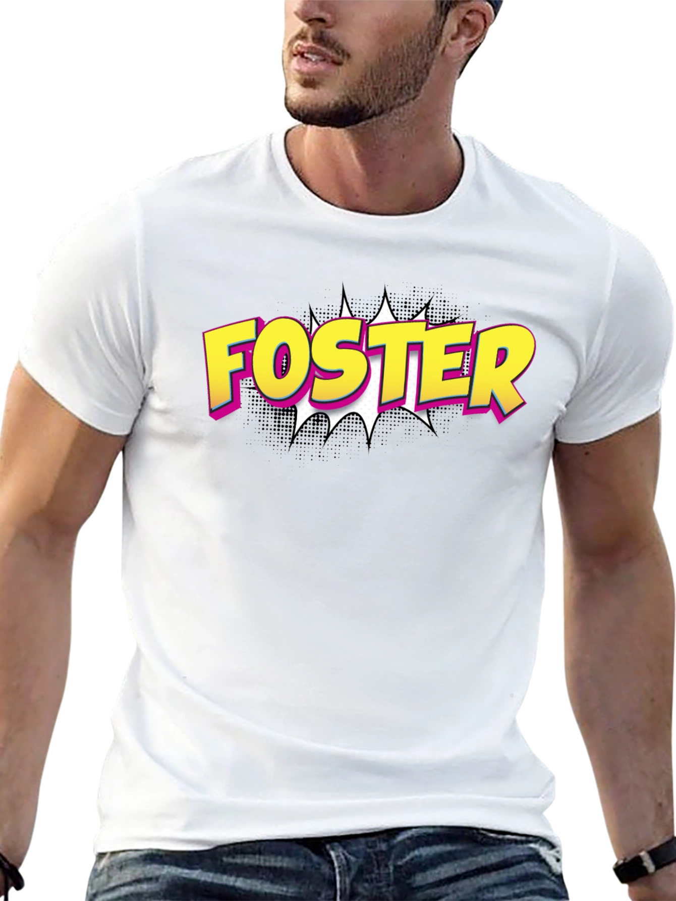 Foster Comic Style T-Shirt - Black Cotton Tee
