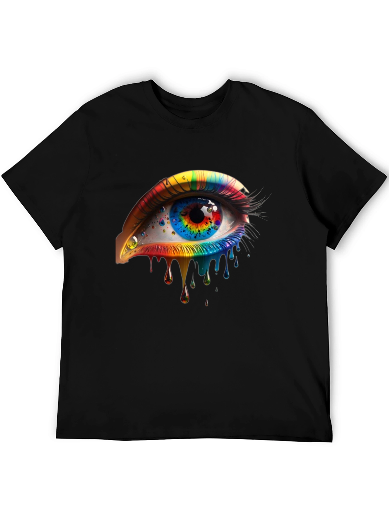 Rainbow Eye Graphic Black T-Shirt