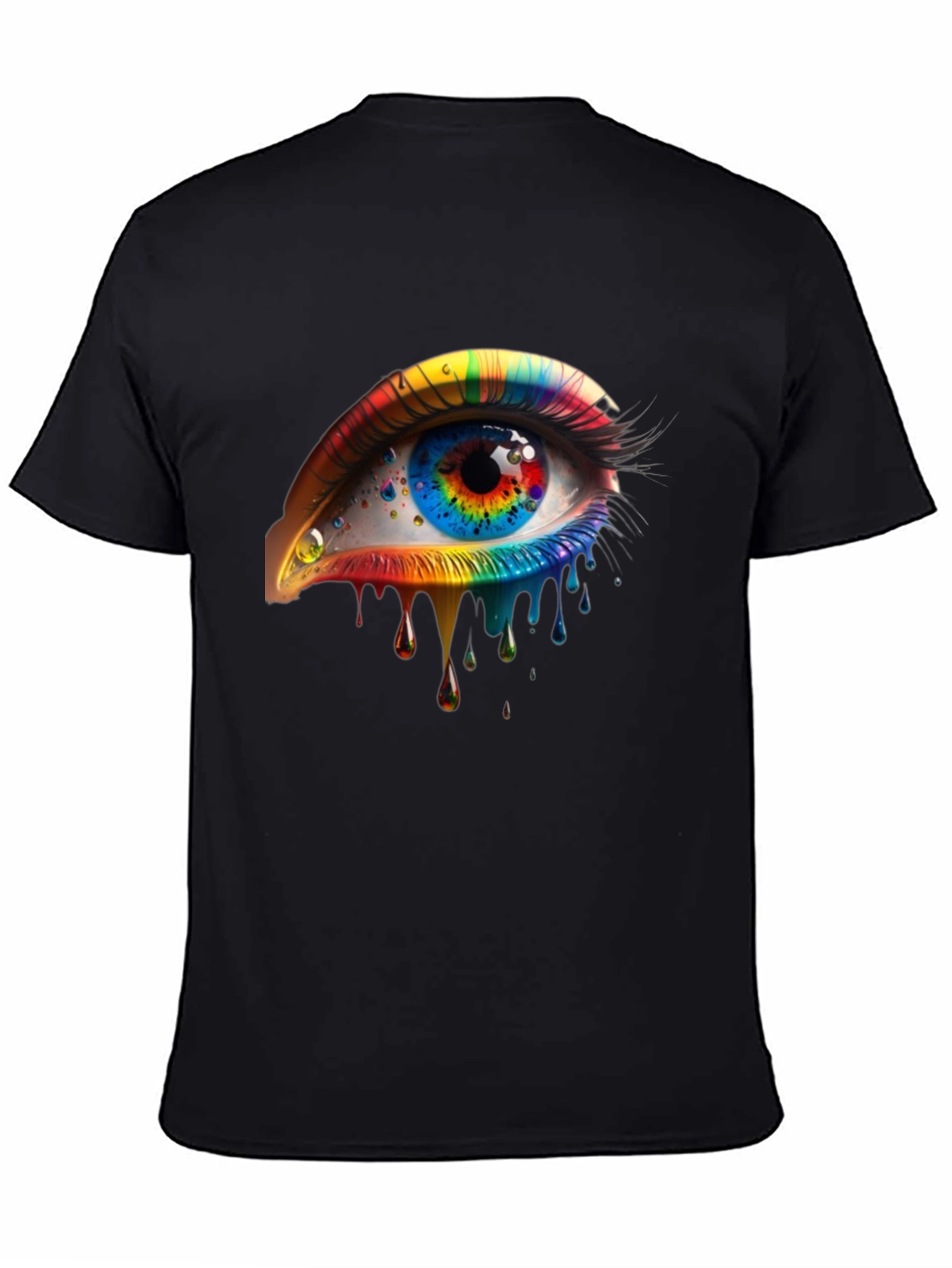Rainbow Eye Graphic Black T-Shirt