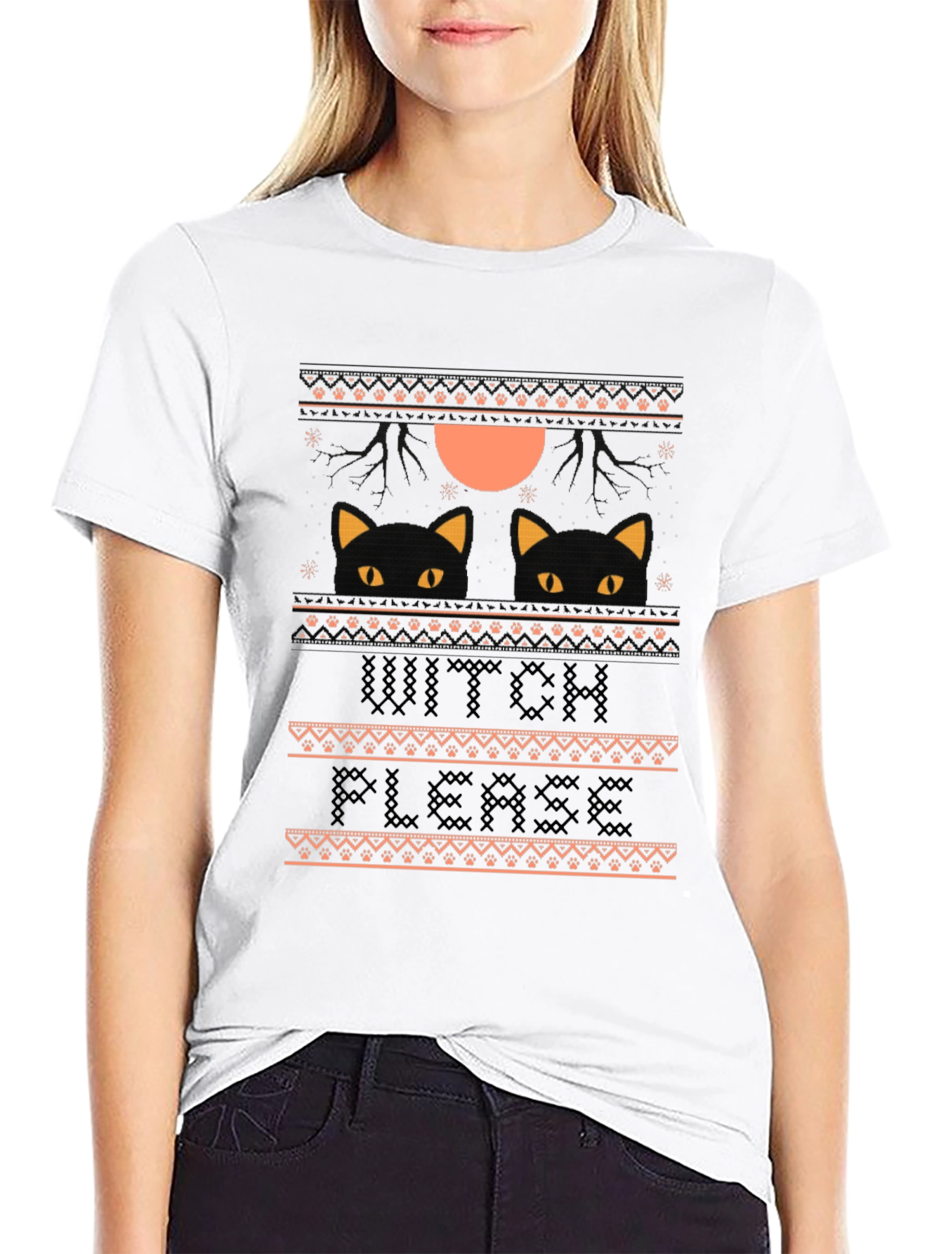 Witch Please Halloween Cat T-Shirt