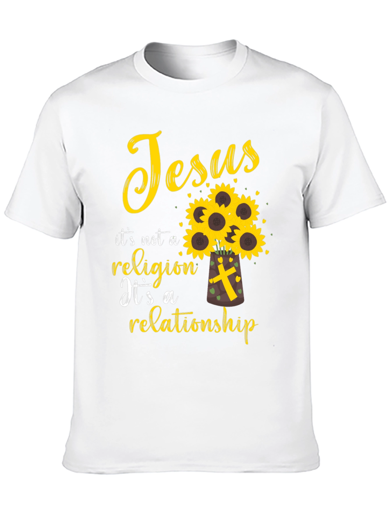 Jesus Relationship T-Shirt Sunflower Christian Tee