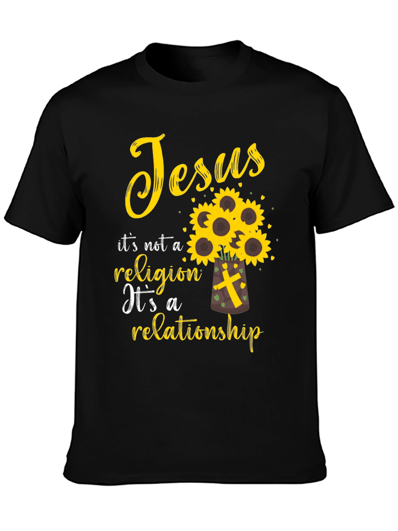 Jesus Relationship T-Shirt Sunflower Christian Tee
