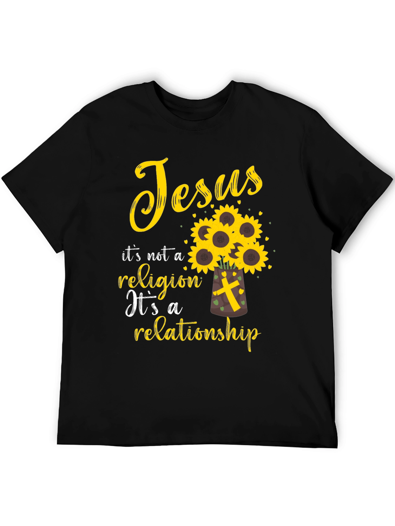 Jesus Relationship T-Shirt Sunflower Christian Tee