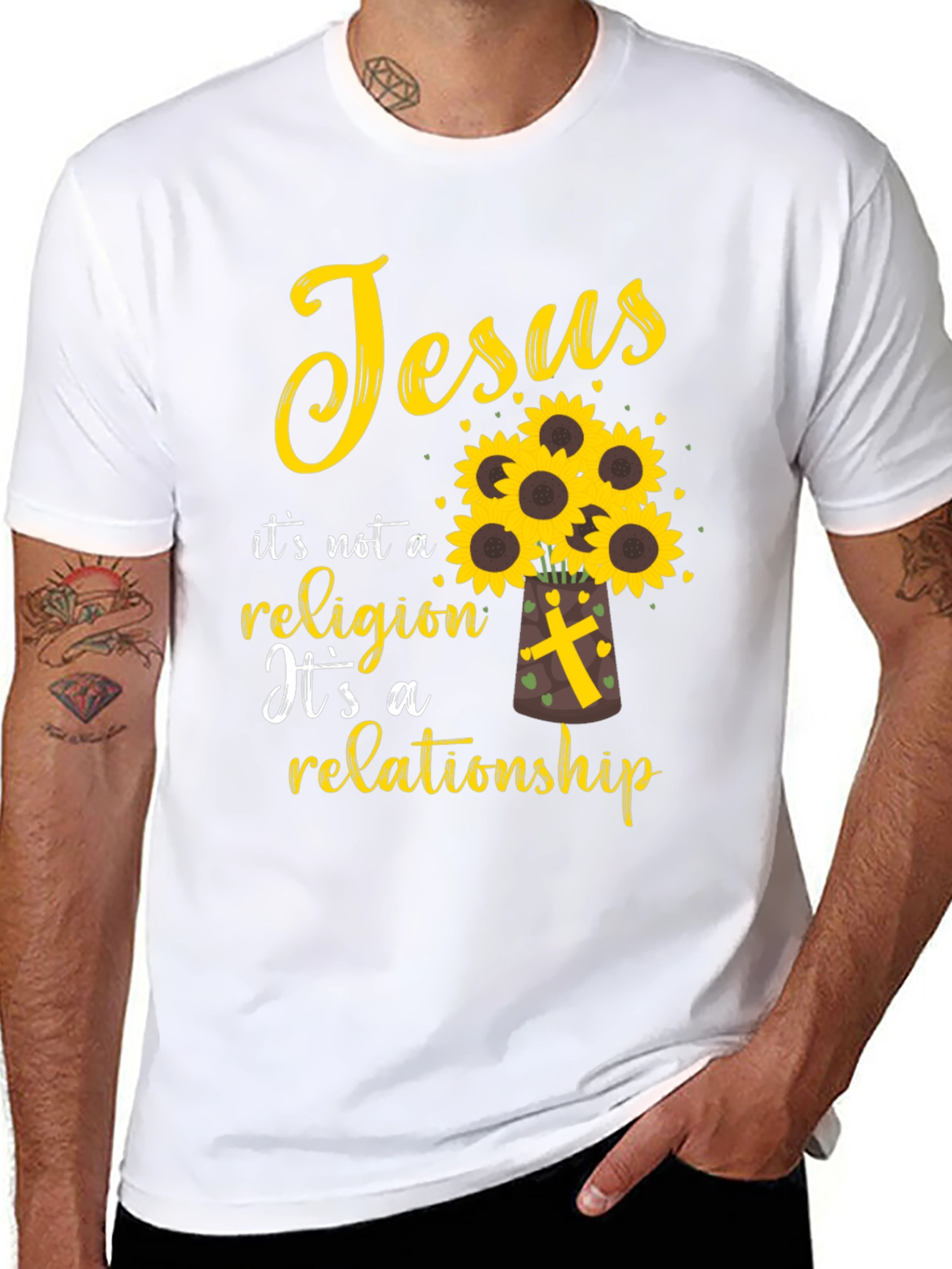 Jesus Relationship T-Shirt Sunflower Christian Tee